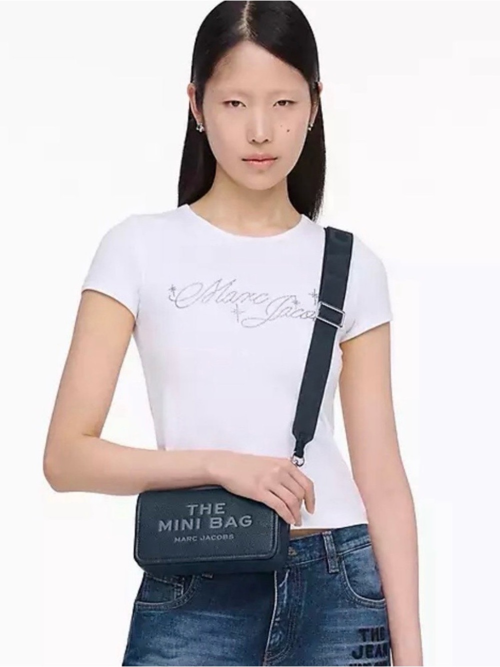 Marc Jacobs The Leather Mini Bag Blue Sea Crossbody NWT $195 - Picture 3 of 6